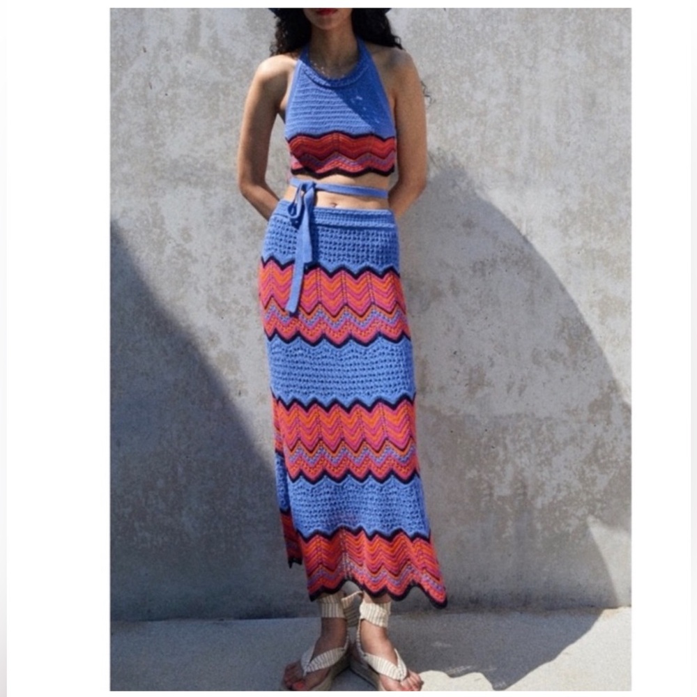 Zara Crochet halter and skirt set